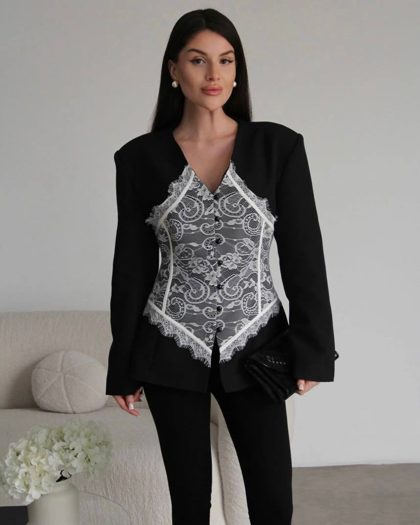 Black Lace Blazer