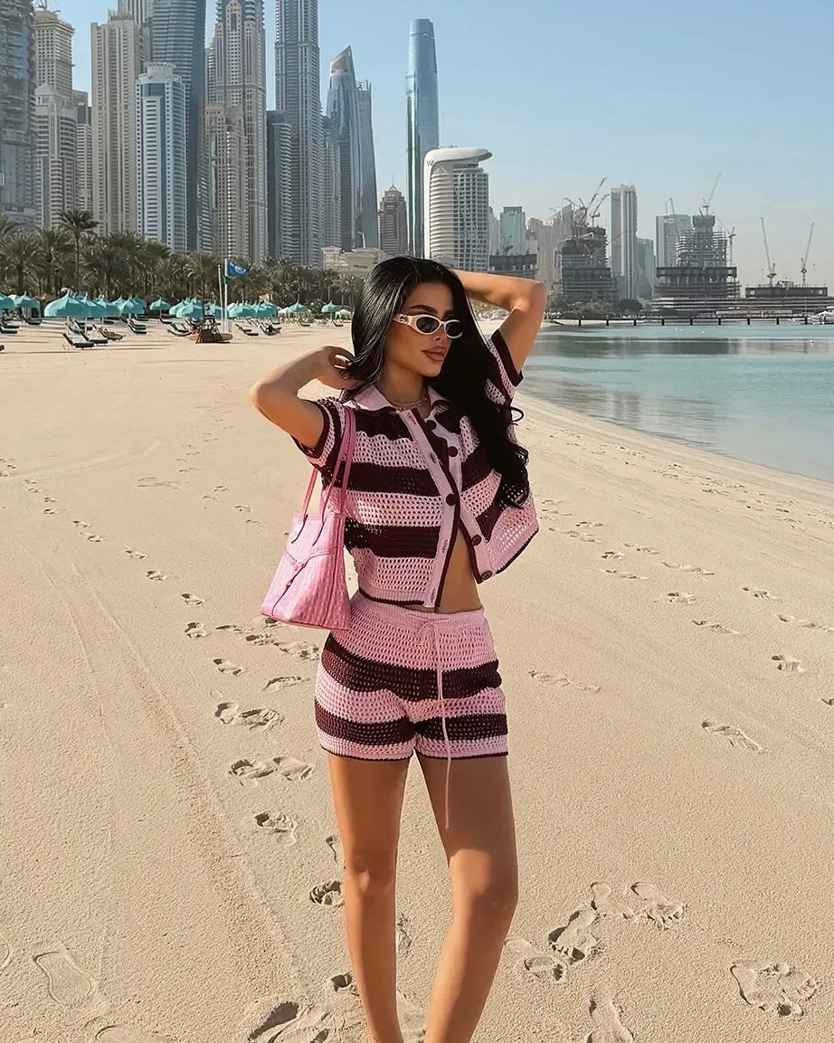 Pink & Burgundy Beach Set