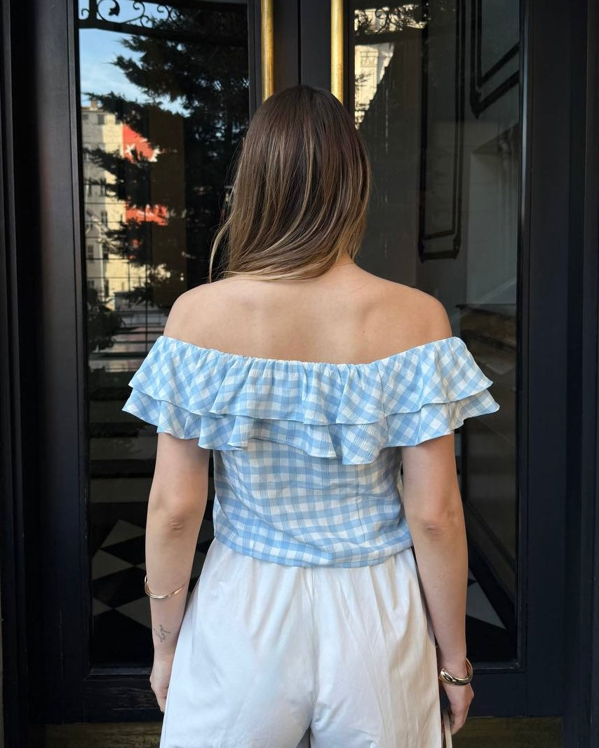 Blue Checkered Top