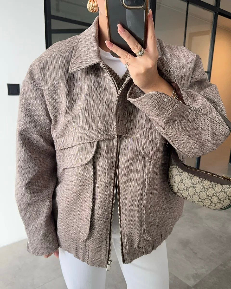 Light Brown Oversized Jacket