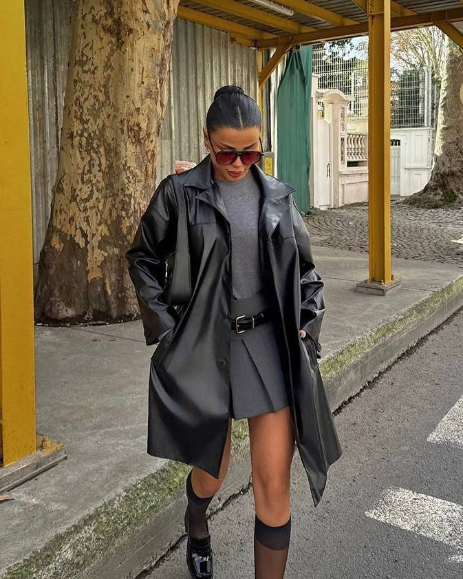 Black Leather Coat