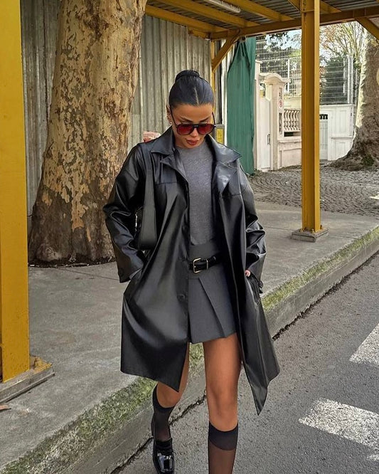 Black Leather Coat