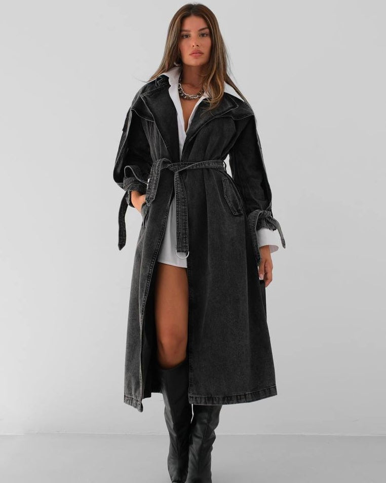 Black Denim Coat