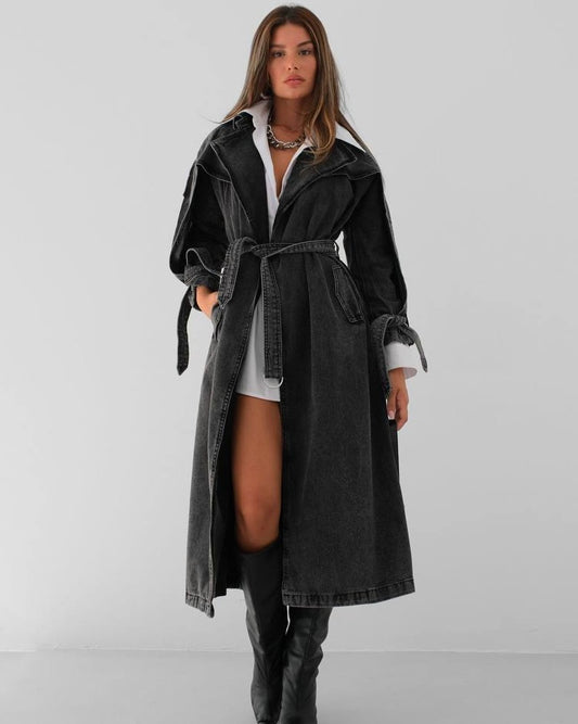 Black Denim Coat
