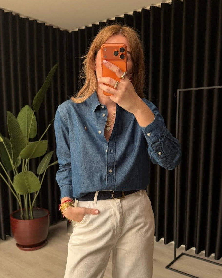 Denim Polo Shirt