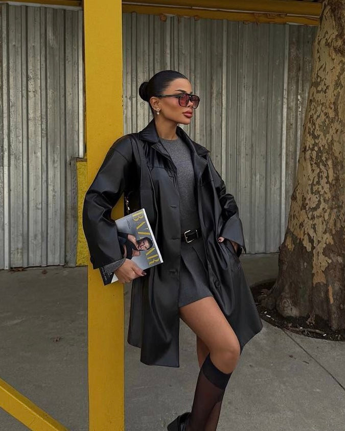 Black Leather Coat