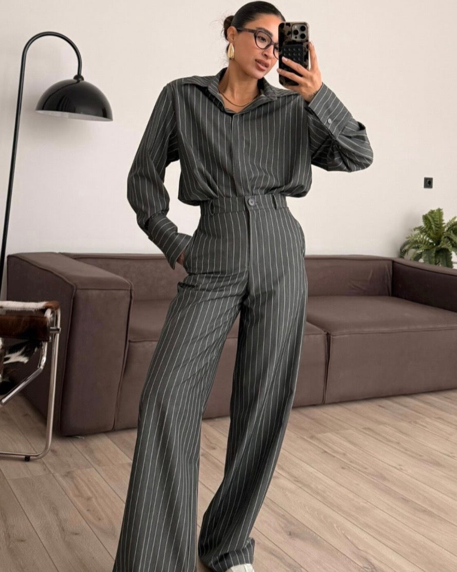 Grey Striped Set