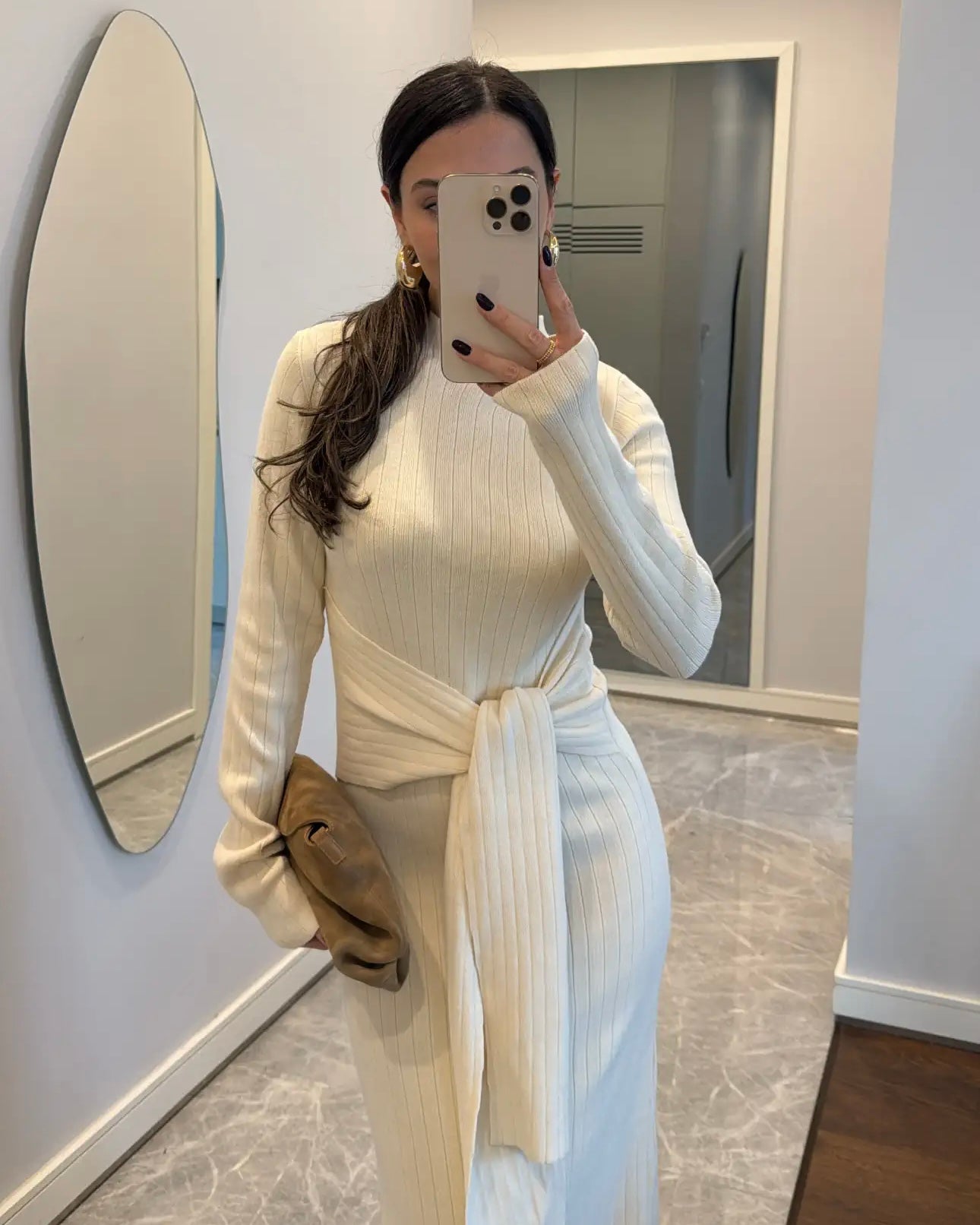 Off White Tied Dress