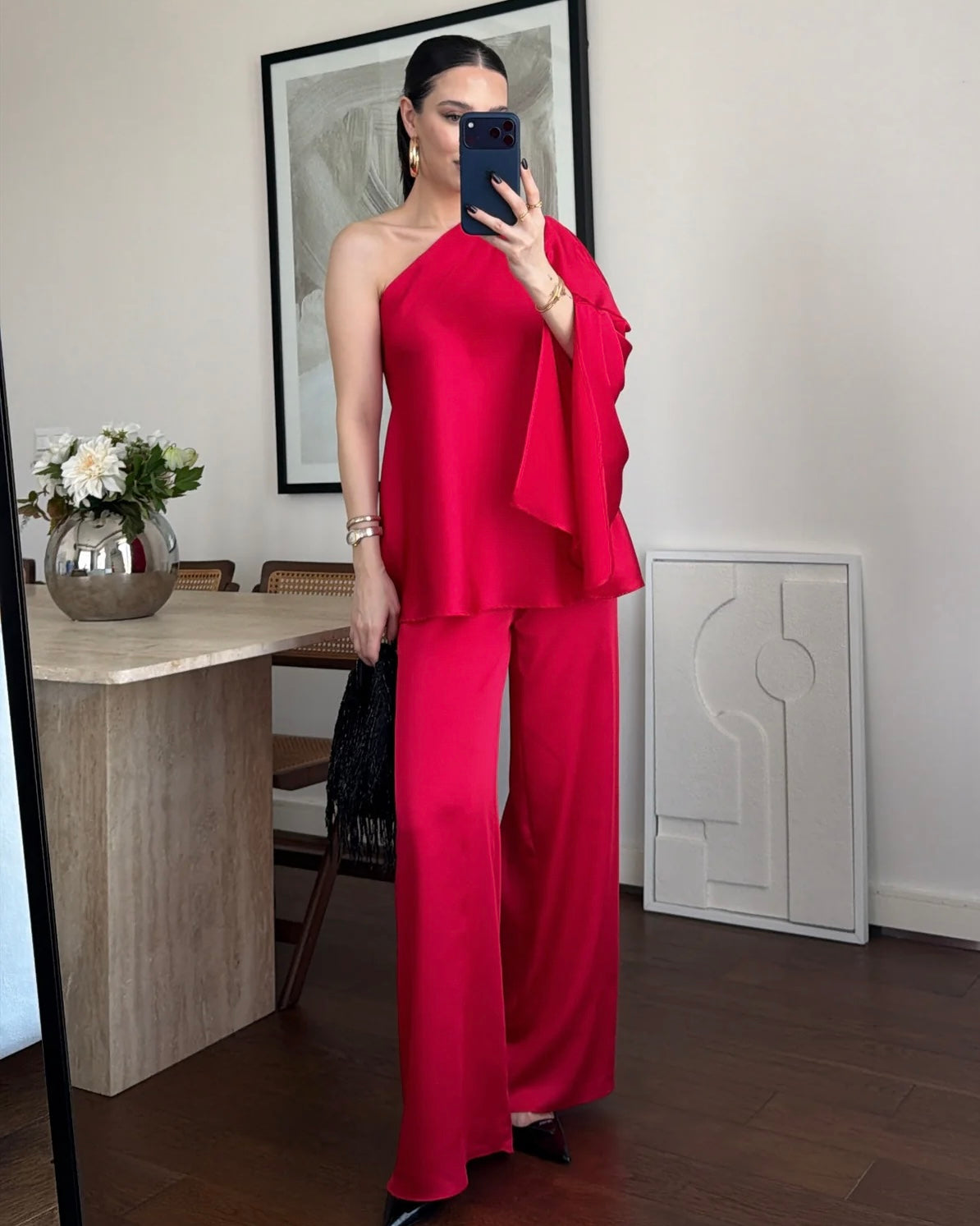 Red Satin Set