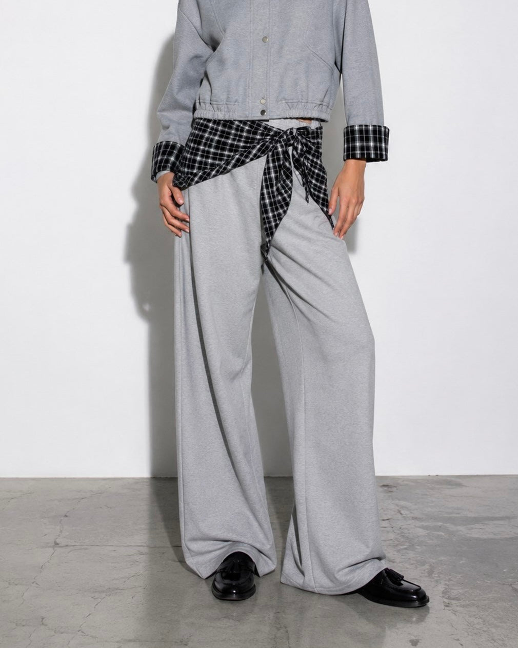 Grey Sweatpants with Scarf