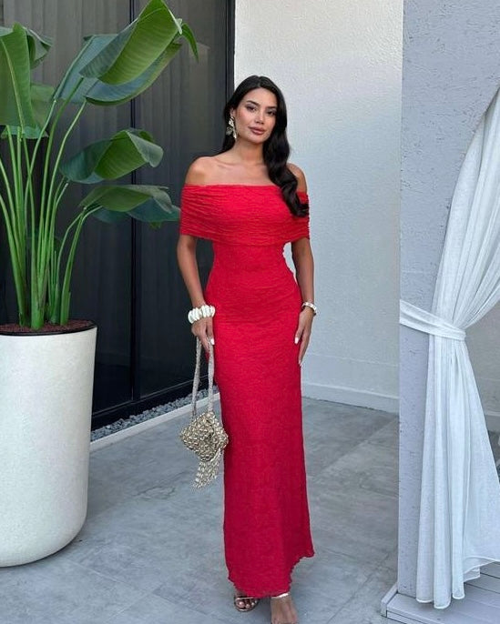 Red Off Shoulder Dress