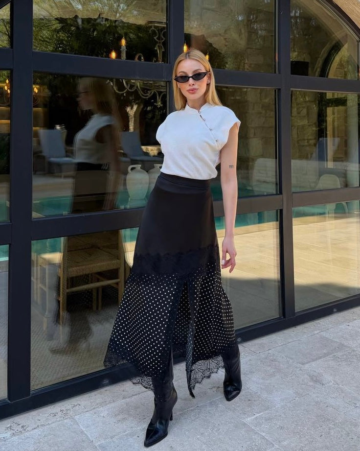 Black Polka Dot Skirt