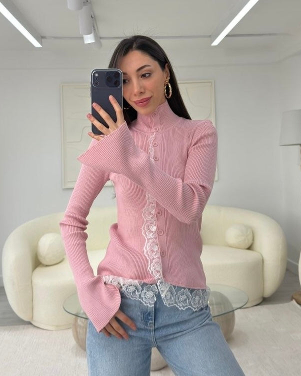 Pink Lace Blouse