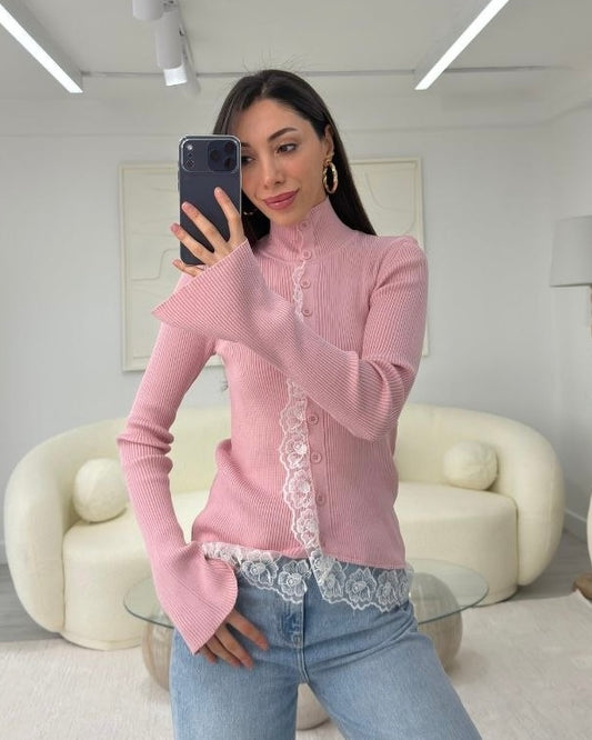 Pink Lace Blouse