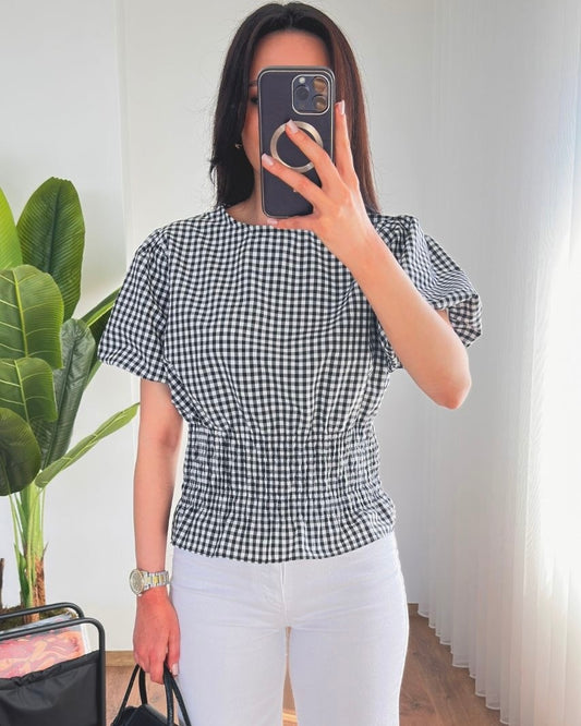 Black Checkered Top