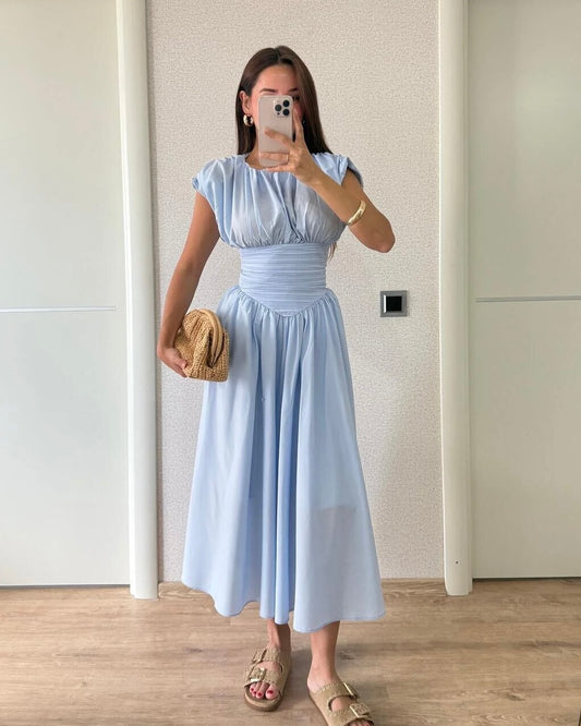 Baby Blue Waisted Dress