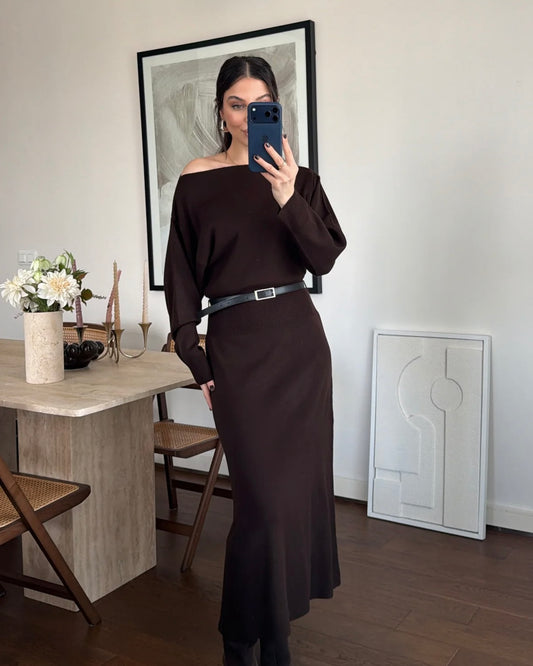 Brown Dress with Belt