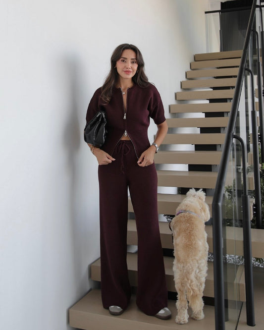 Burgundy Knitted Set