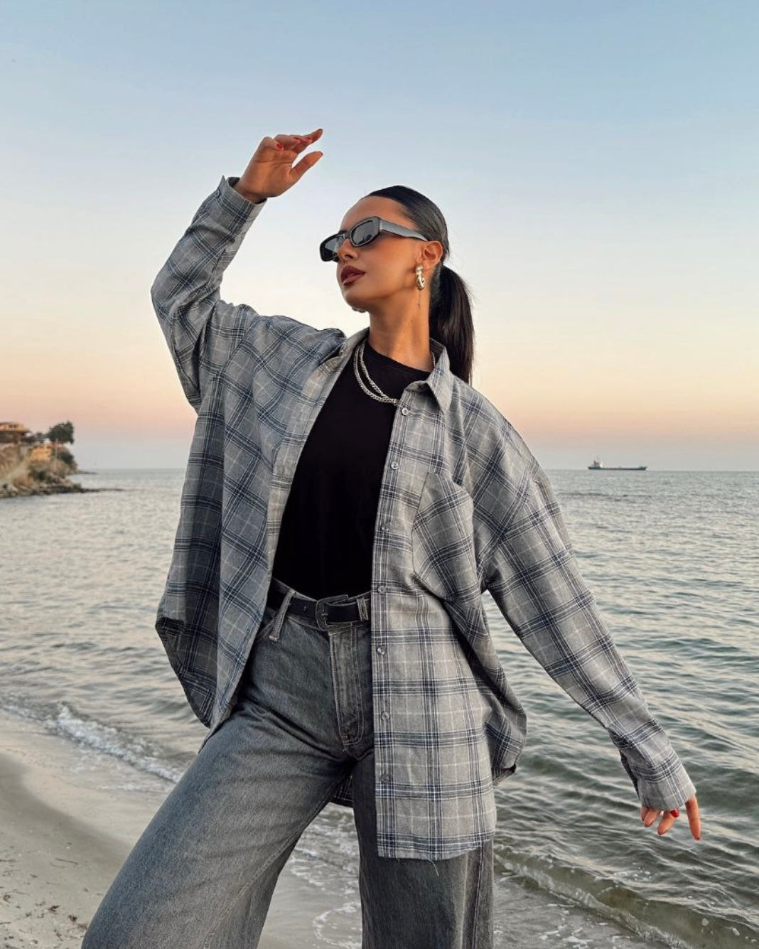 Oversized Checkered Shirt