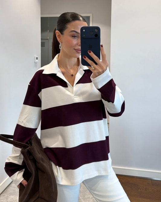 Burgundy Striped Shirt