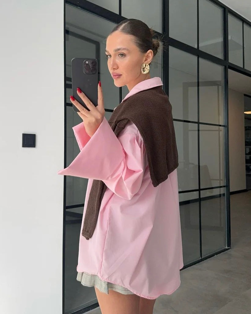 Pink Oversized Buttoned Shirt