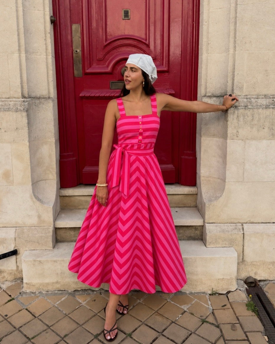 Striped Fushia Dress