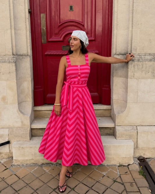 Striped Fushia Dress