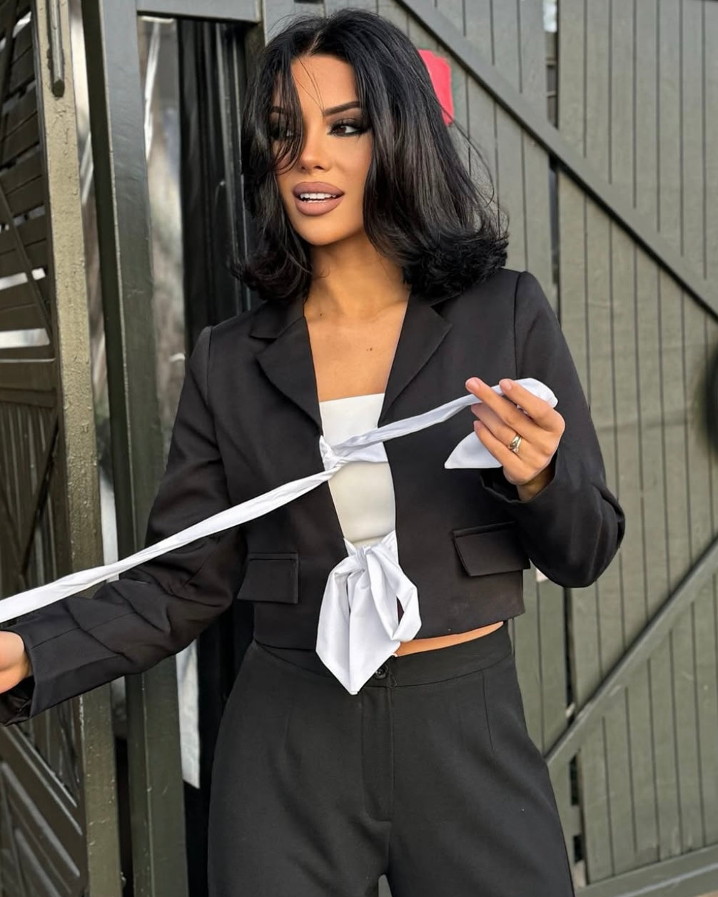 Black Tied Blazer