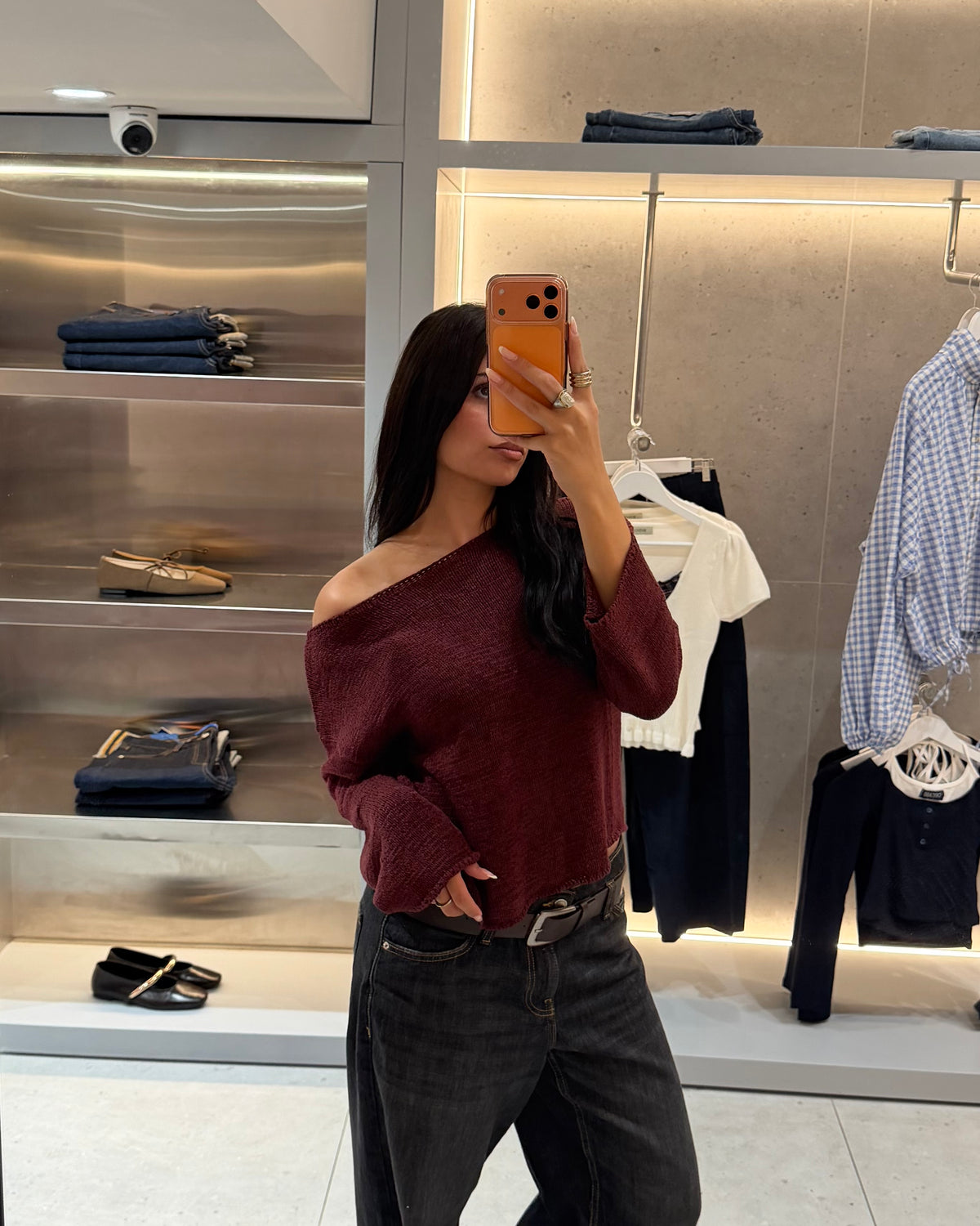 Off Shoulder Knit Top
