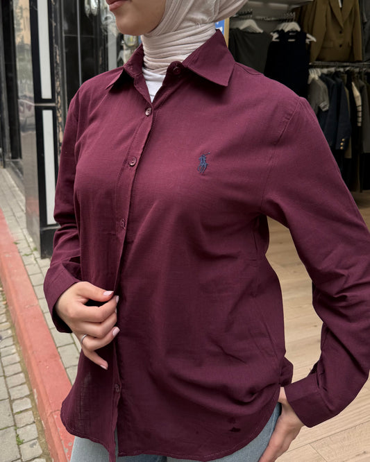 Burgundy Polo Buttoned Shirt