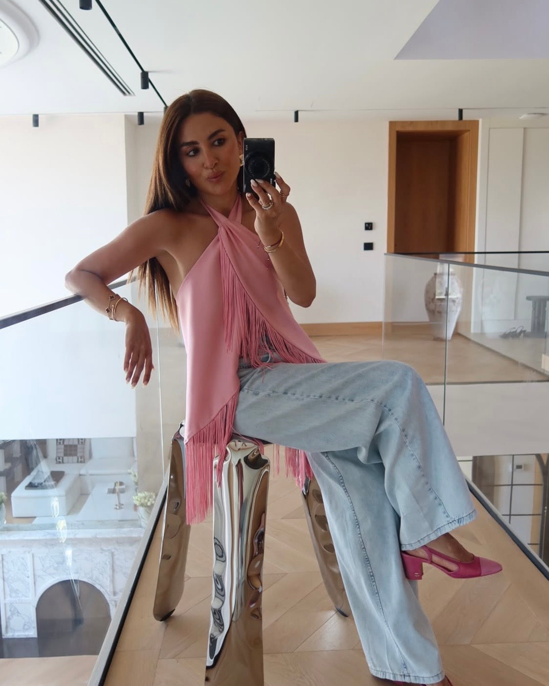 Pink Satin Blouse