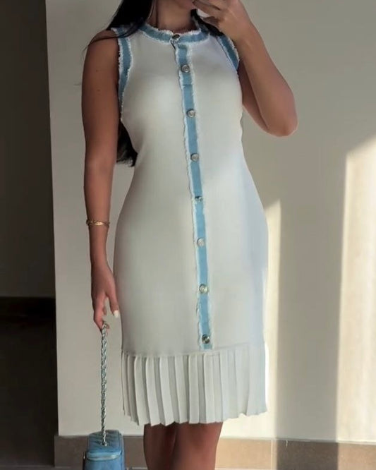 Off White & Denim Dress
