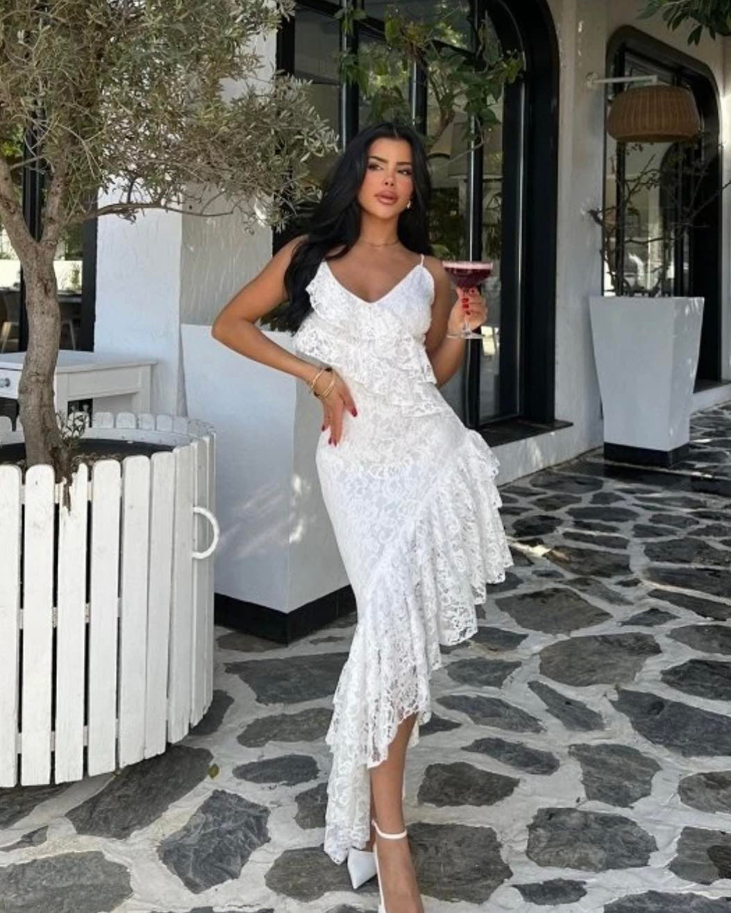 White Ruffled Dress