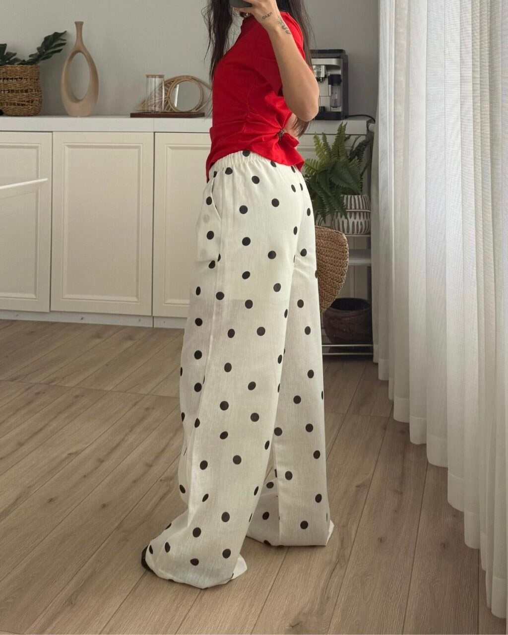Polka Dot Linen Pants
