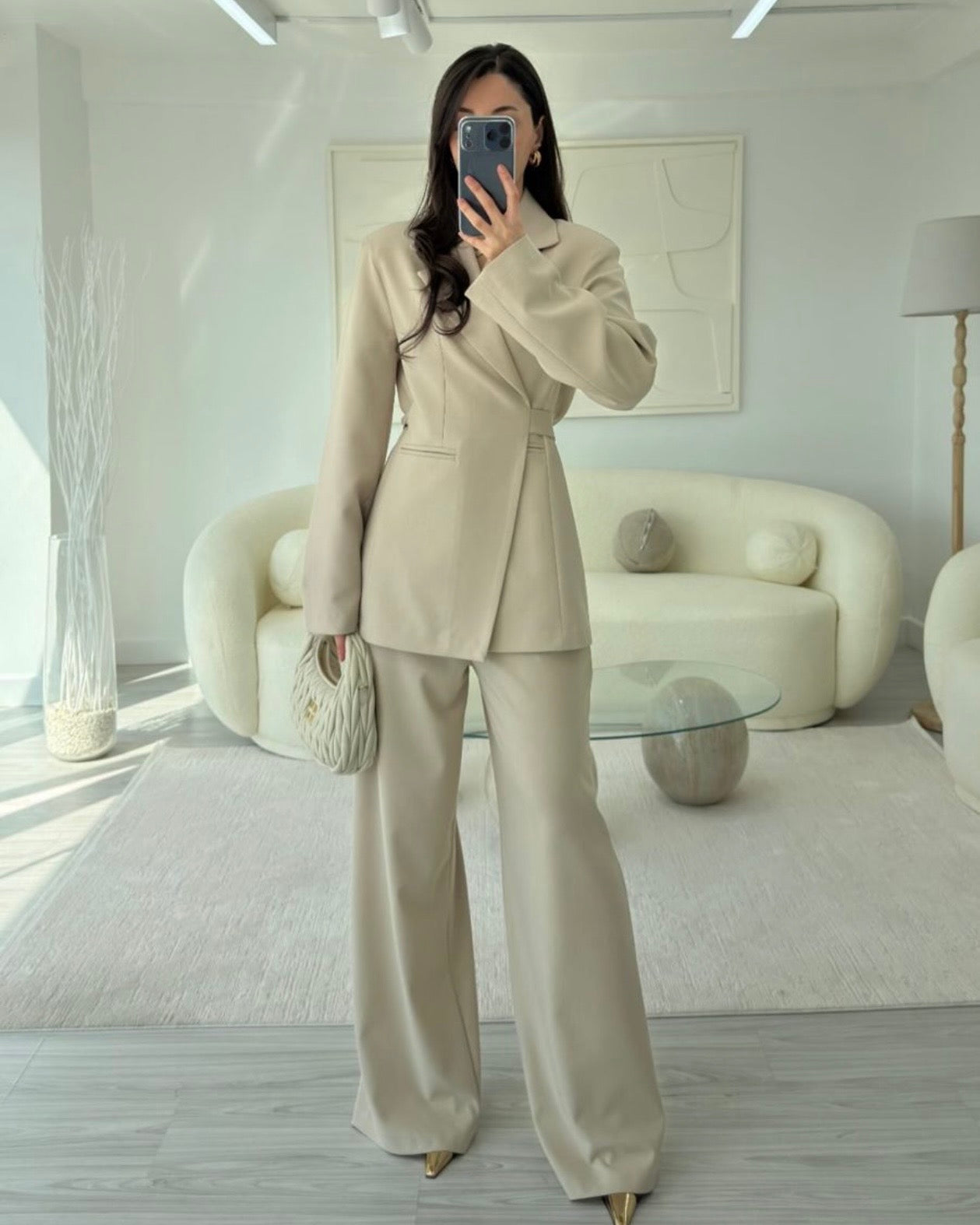 Beige Waisted Set