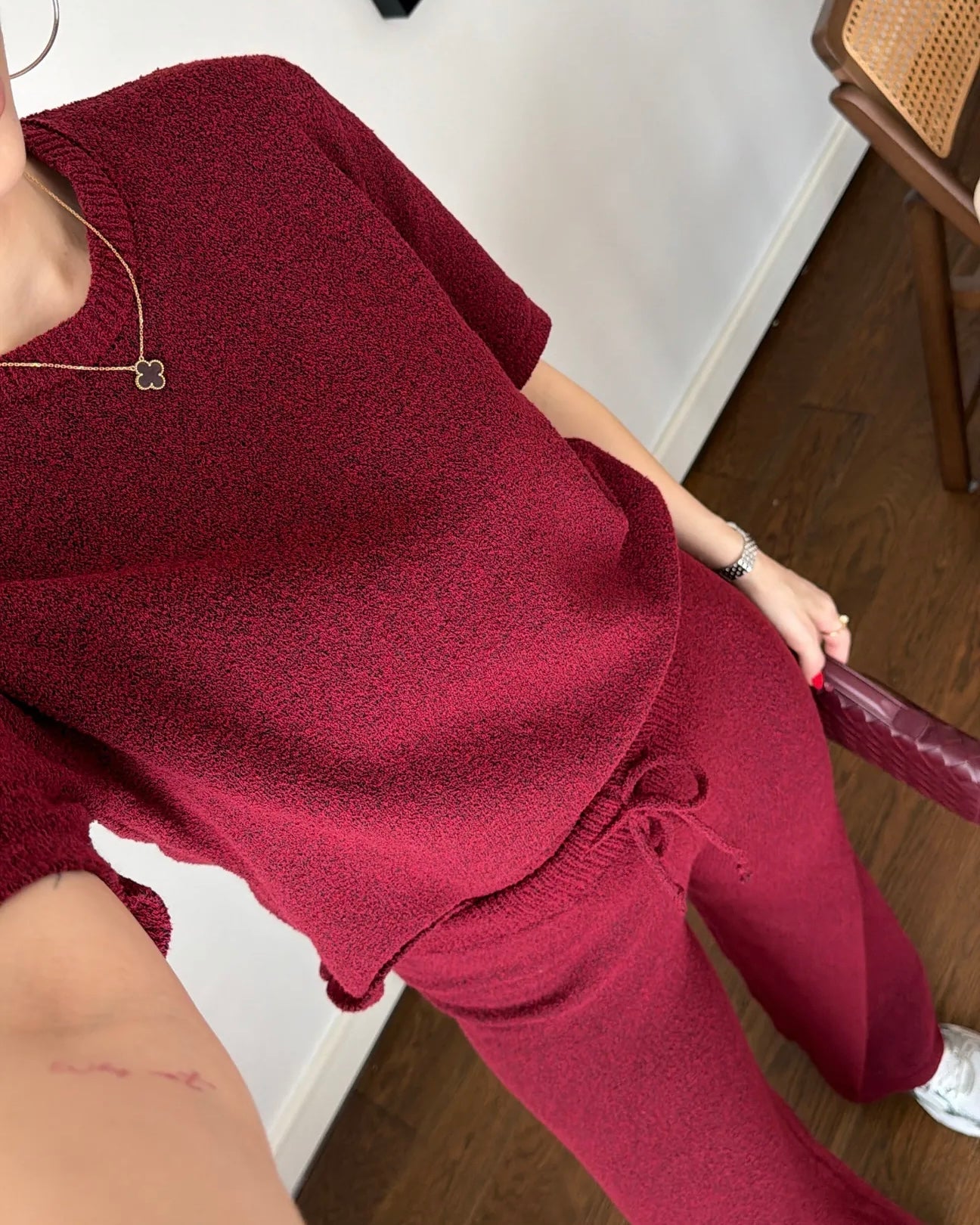 Burgundy Knit Set