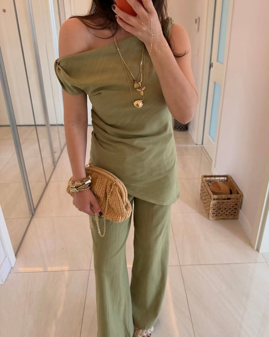 Sage Green Asymmetrical Set