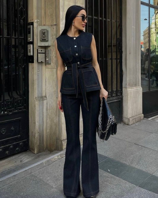 Denim Vest Set