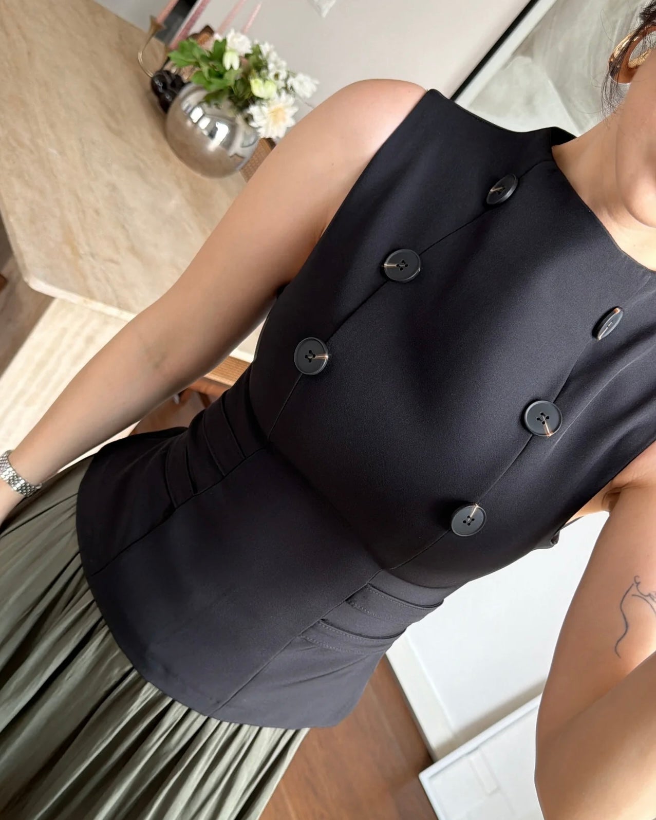 Black Fitted Vest
