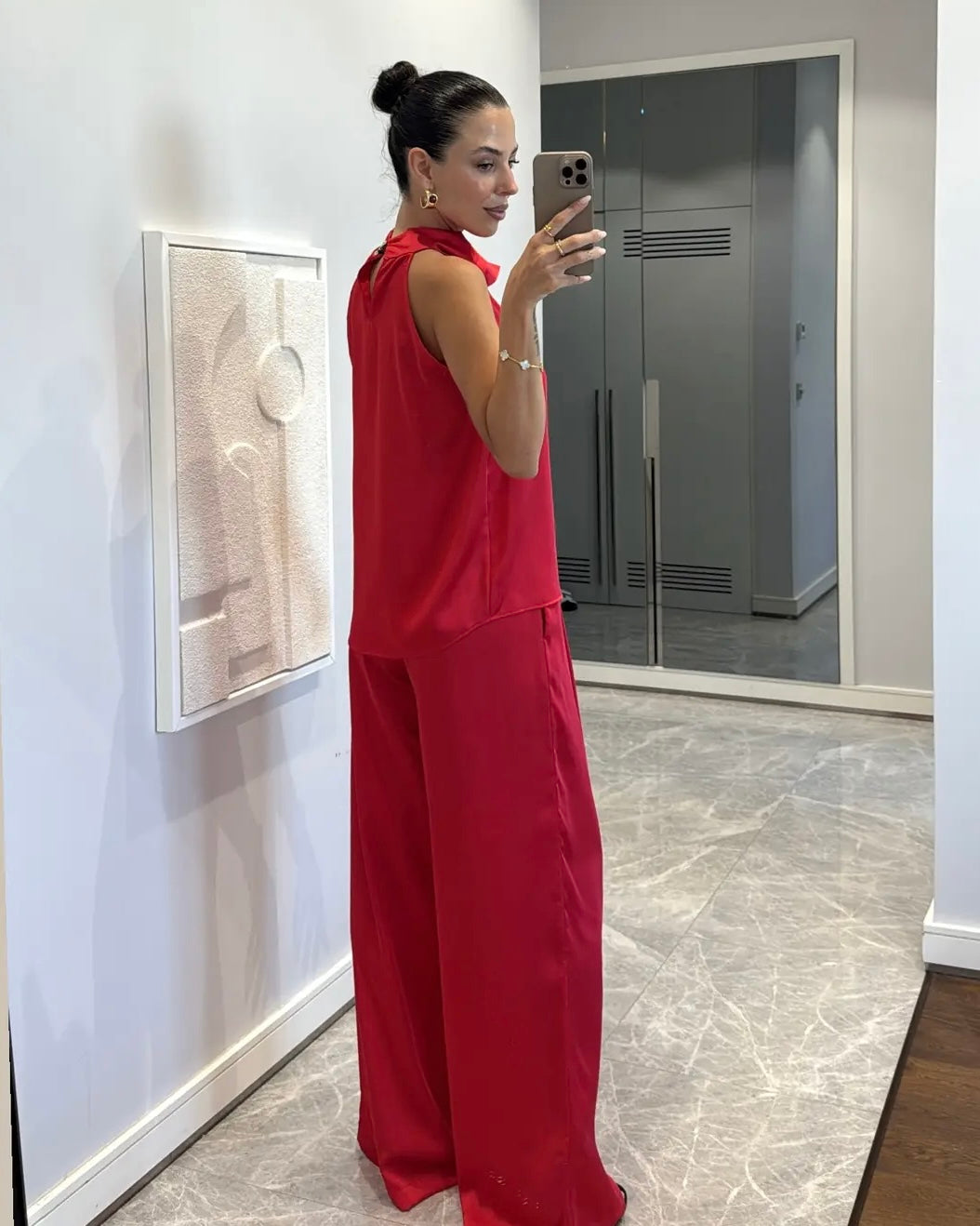Red Satin Set