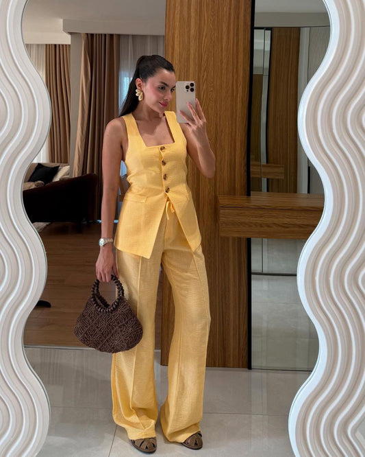 Yellow Linen Set