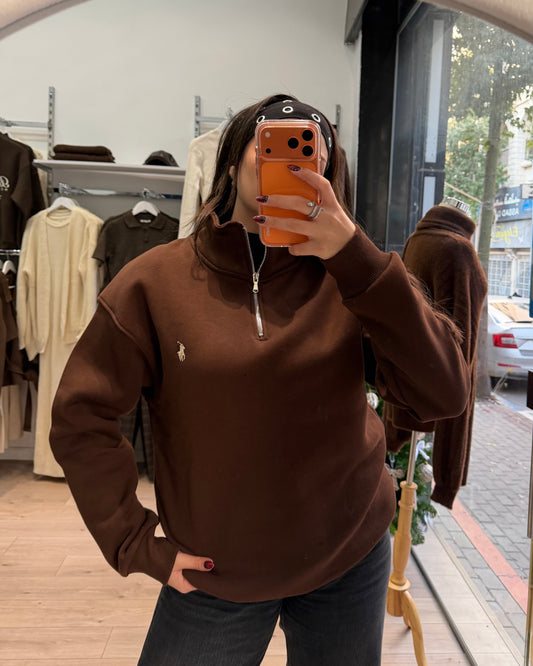 Brown Polo Sweatshirt