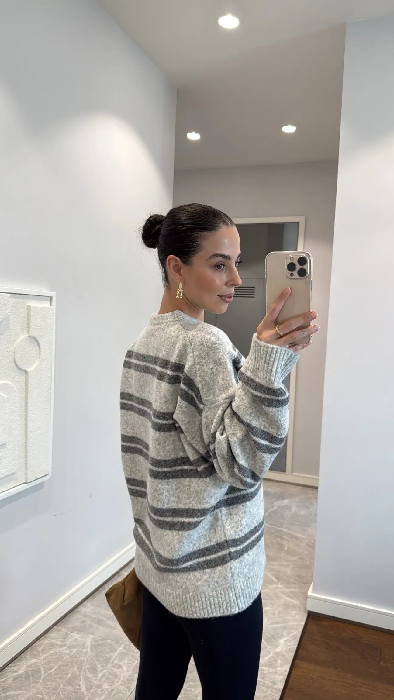 Grey Striped Sweater
