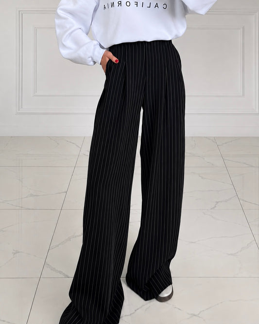 Black Striped Pants