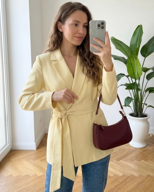 Yellow Linen Blazer
