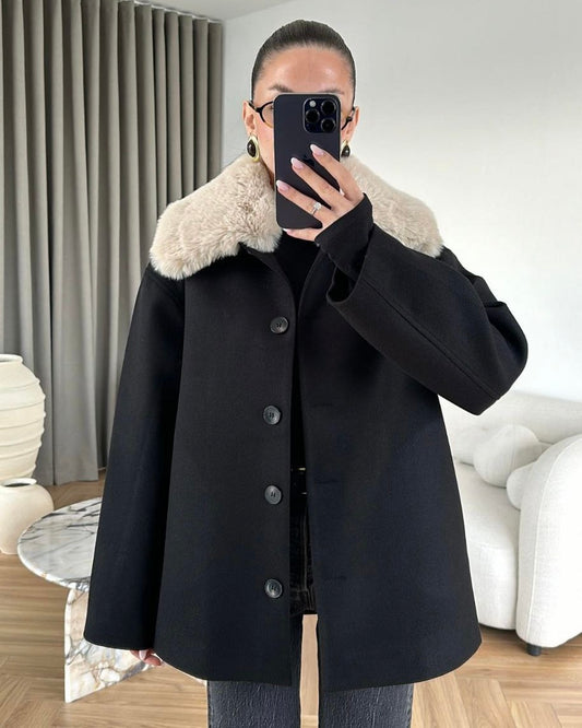 Black Coat with Fur