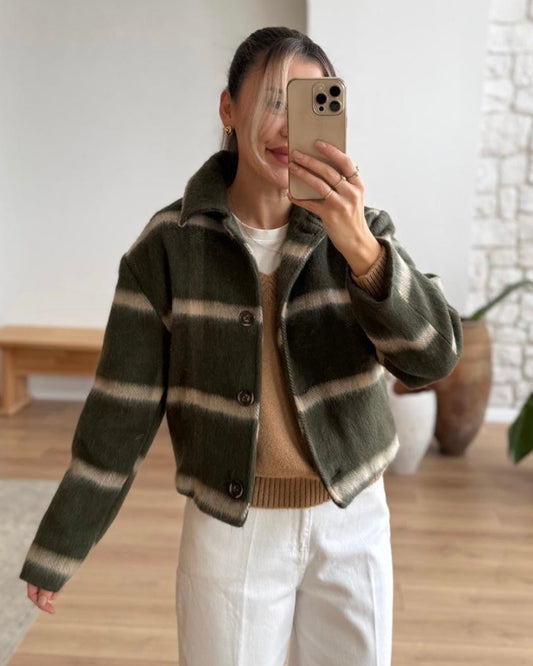 Army Green Checkered Jacket