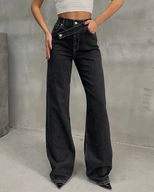 Dark Belted Jeans