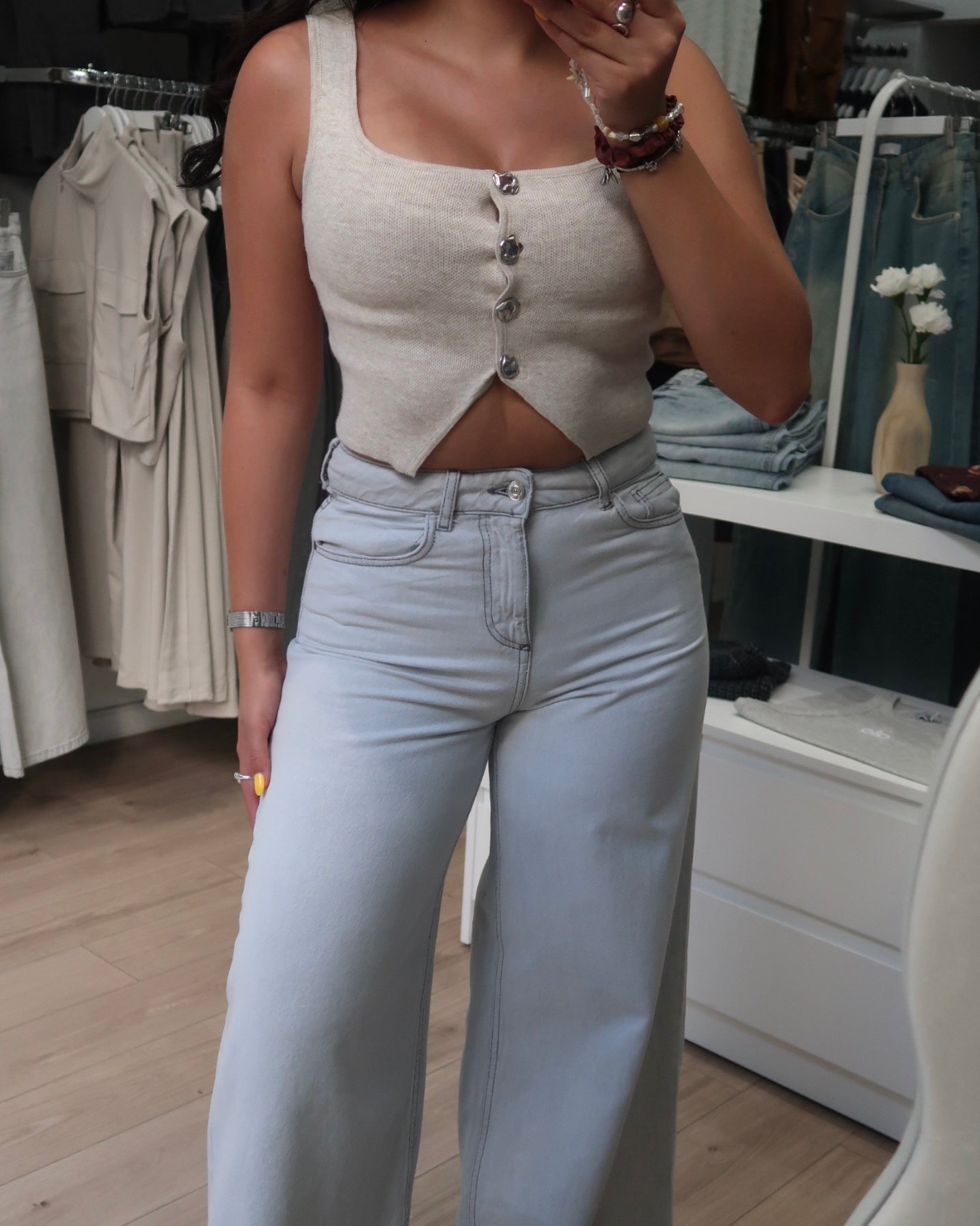 Off White Cropped Sweater