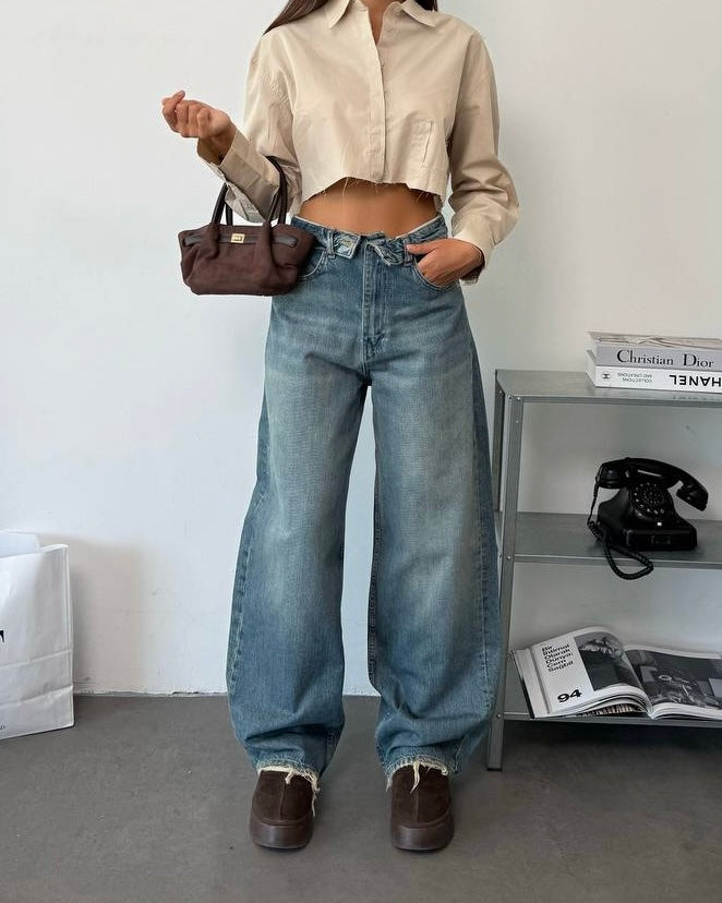 Flipped Waist Jeans